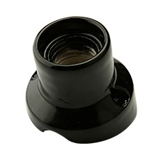 Kinkiet Oprawka porcelanowa CZARNA E27 PRL retro