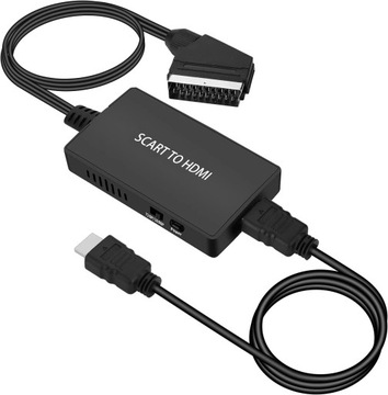 АДАПТЕР КОНВЕРТЕР SCART В HDMI FULL HD ПЕРЕКЛЮЧАТЕЛЬ ВИДЕО С USB-КАБЕЛЕМ