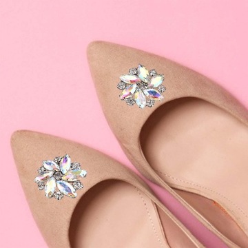 2 szt. Odpinane klipsy do butów ze strasami buty biżuteria dekoracyjna kolorowe