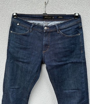 Massimo Dutti 40 stylowe granatowe spodnie jeansowe