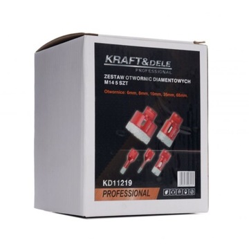 Кольцевая пила Набор алмазных коронок M14 5 Kraft&Dele 68 мм