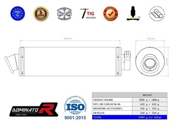 CBR 1100 XX 1996 - 2006 глушитель ST DOMINATOR