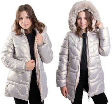 Kurtka ZIMOWA Emma DZIEWCZĘCA BEŻOWA r.146 cm