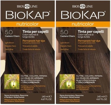 BIOKAP NUTRICOLOR 5.0 Jasny brąz 2x140 ml