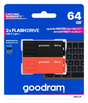 Pendrive GOODRAM 2x64GB UME3 MIX USB 3.2 dwupak