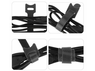 TAŚMA RZEP ORGANIZER KABLI OPASKA DO SPINANIA ZACISKOWA 15cm CZARNY 100 szt