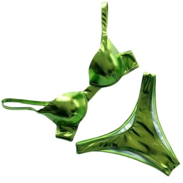 New Shiny Push Up Bikini PU Faux Leather Swimsuit