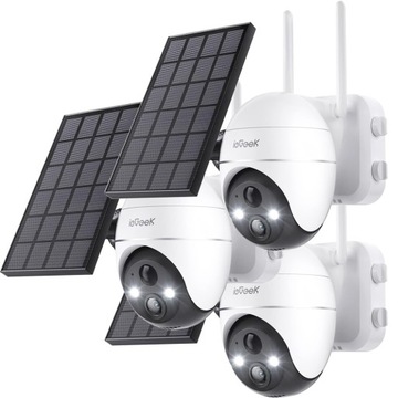 3xZEWNĘTRZNA SOLARNA KAMERA WIFI OBROTOWA BEZPRZEWODOWA 5MPx DO MONITORINGU