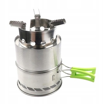 Портативная дровяная печь для кемпинга с листьями