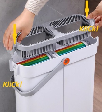 MOP płaski 40cm HouseVac dwie oddzielne komory 3 x mikrofibra ekstra SLIM