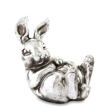 Figurka królik w134d zając srebrny na świeta