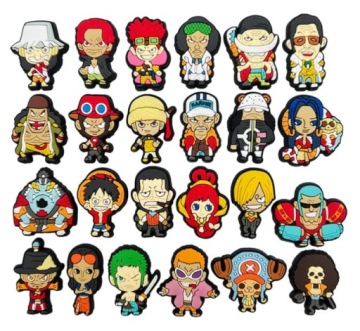 БУЛАВКИ ДЛЯ ОБУВИ ПОДВЕСКИ КРОКСЫ БУЛАВКИ ONE PIECE ANIME MANGA 24 штуки