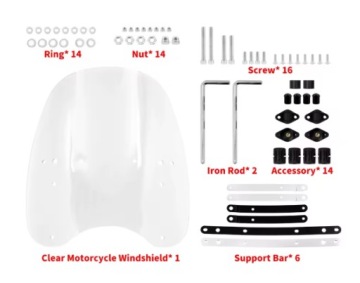 Topx Universal Motorcycle Glass Chopper Cruiser Custom + рама H 46 см.