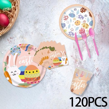 24 комплекта пасхальной посуды размером 7 дюймов.