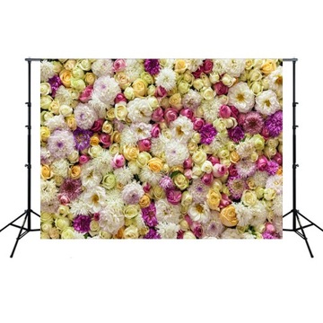 TŁO tła fotograficzne Kwiaty Ściana Impreza Ślubna 210 x 150 cm
