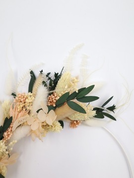 Дверной венок из сухоцветов и травы, 32 см.