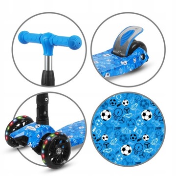 ТРЕХКОЛЕСНЫЙ САМОКАТ KIDWELL VENTO, СБАЛАНСИРОВАННЫЙ ДО 50 КГ, СКЛАДНОЙ