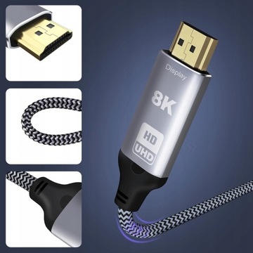 Высокоскоростной кабель премиум-класса DP 1.4 HDMI 2.1 8K, 30 Гц