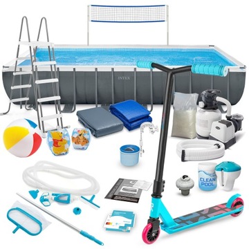 Каркасный садовый бассейн 732x366 INTEX SET 21в1