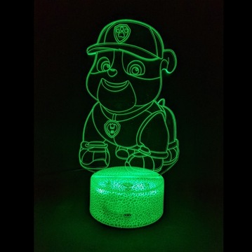 PAW PATROL RUBBLE НОЧНИК 3D LED + ПУЛЬТ ДУ