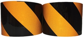 TAŚMA ODBLASKOWA NA SCHODY ŹÓŁTO-CZARNA SKOS 10 CM