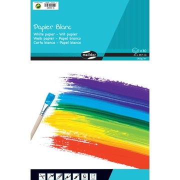 PAPIER BIAŁY 160g BLOK A4 30ark DO RYSOWANIA DRUKU