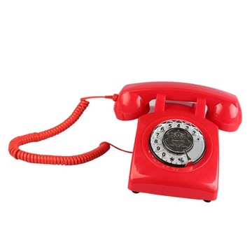 Telefony z tarczą obrotową Klasyczny stary styl Retro czerwony