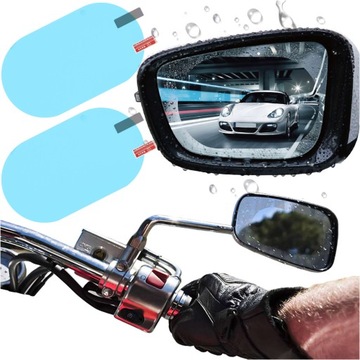 2x FOLIA NA LUSTERKA SAMOCHODU MOTOCYKLA PRZECIWMGIELNA PRZECIWDESZCZOWA