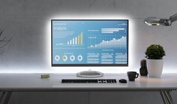 BIAŁA TAŚMA PASEK LED OŚWIETLENIE DO TELEWIZORA USB 60 - 80 CALI 5M