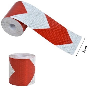 ЛЕНТА СВЕТООТРАЖАЮЩАЯ БЕЛАЯ КРАСНАЯ 25М САМОКЛЕЯЩАЯСЯ