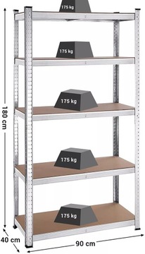 Полка складская металлическая 3в1 180х90х40см 875кг