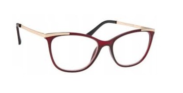 BRILO Okulary RE 010B +3,50 bordowe