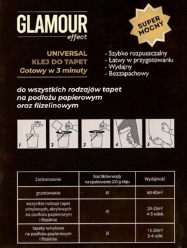 УНИВЕРСАЛЬНЫЙ КЛЕЙ ДЛЯ ОБОЕВ С ЭФФЕКТОМ ГЛАМУР, СУПЕР ПРОЧНЫЙ