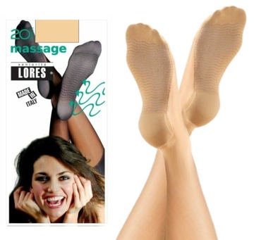 MASSAGE Natural 20 den Podkolanówki masujące Lores