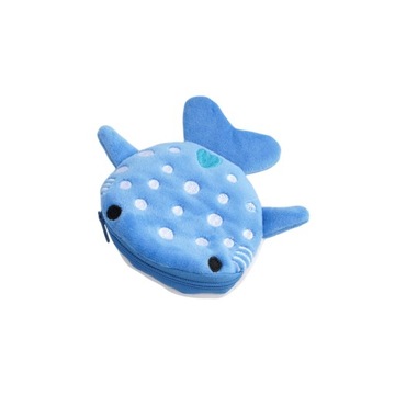 Плюшевая сумка Shark Coin Bag с брелоком на молнии, синяя
