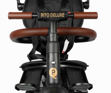 Трехколесный велосипед детский 10м + коляска Rito Deluxe Rubber Qplay