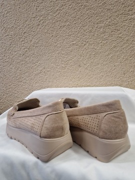 ТУФЛИ БЕЖЕВЫЕ ЗАМШЕВЫЕ МОКАСИНЫ GOODIN Размер 38