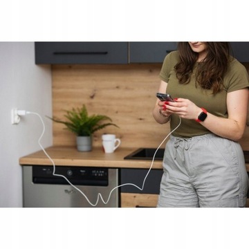 Mocny | Szybki Kabel USB-C PD QC 4.0 | 60W | Android Auto | Biały| 3m