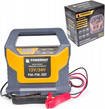 PROSTOWNIK MIKROPROCESOROWY AKUMULATOROWY 12V 24V 30A ŁADOWARKA