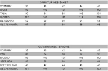 ELEGANCKI DAMSKI ZESTAW MARYNARKA+SPODNIE GARSONKA GARNITUR KOMPLET