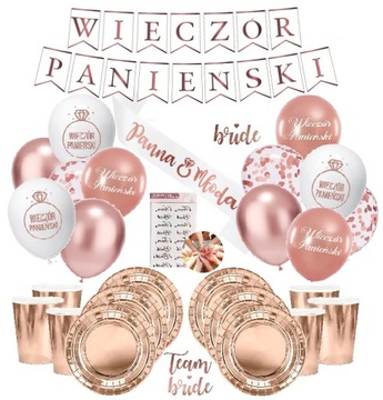 BALONY zestaw dekoracji na WIECZÓR PANIEŃSKI