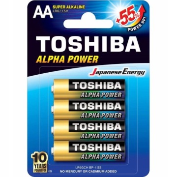 4x Bateria alkaliczna Toshiba AA R6 1,5V