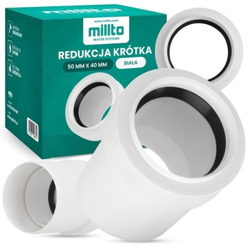 Redukcja KANALIZACYJNA 50x40 mm RURY PCV ZŁĄCZKA KRÓTKA NISKA Łącznik WODY