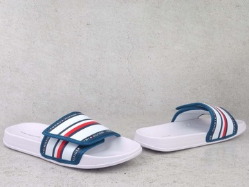 TOMMY HILFIGER POOL KLAPKI PLAŻOWE BASENOWE RZEP