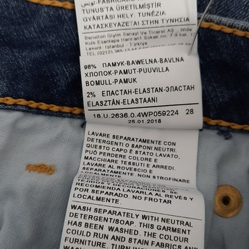 Szorty krótkie spodenki jeansowe BENETTON 28