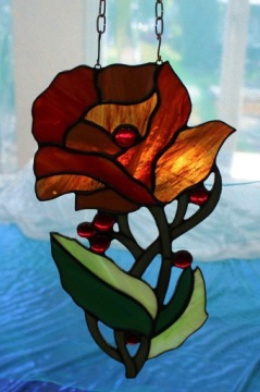 Цветочный витраж на Женский день, День матери, подарок на День бабушки