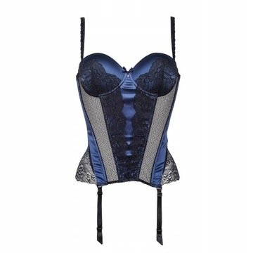 Gorset ESCORA 75B czarny niebieski koronka 75B