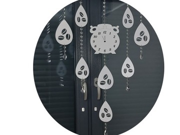 PANEL OZDOBA AŻUROWA DO KUCHNI FILIŻ. KAWA+SERCE 60x105 GIRLANDA KRYSZTAŁKI