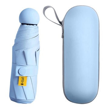 Мини-зонтики Мини-синий дорожный зонт с футляром