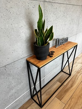 консоль, туалетный столик INDUSTRIAL 100X25X80 CRAFT OAK GOLDEN